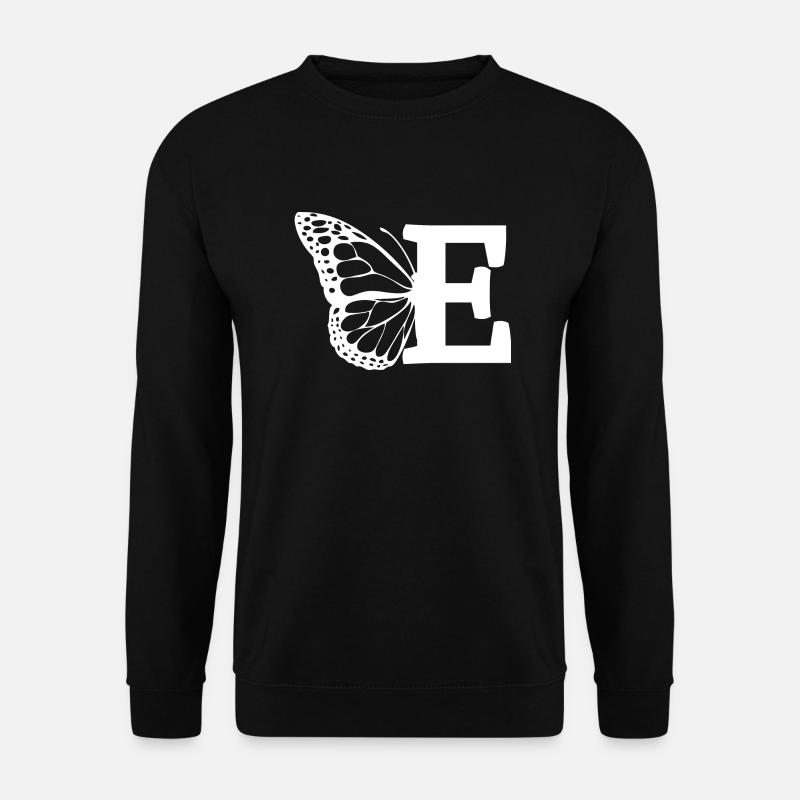 letter e butterfly - Unisex Sweatshirt - black