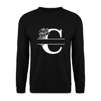 Personalized floral letter C - Unisex Sweatshirt - black - Front - Alina (178cm) & Michal (187cm)