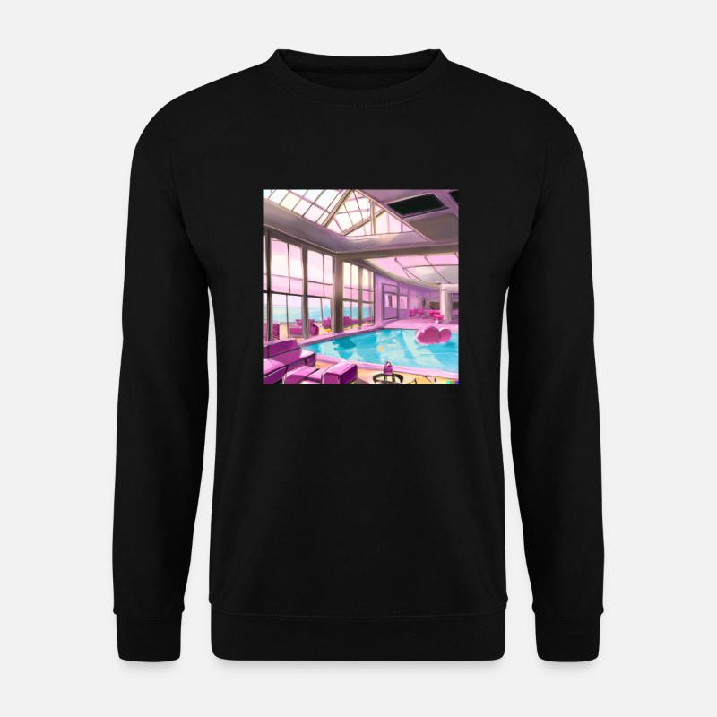 Lounge mit Pool - Unisex Pullover - Schwarz