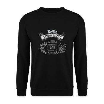 Bier Vatis Lebenselixier - Unisex Pullover - Schwarz - Vorne - Alina (178cm) & Michal (187cm)