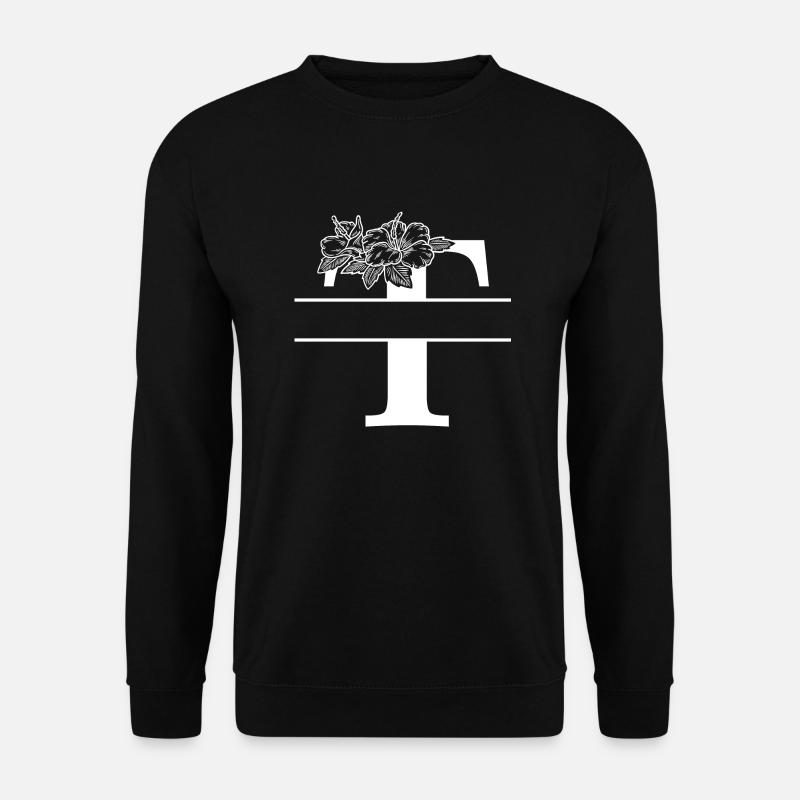 Personalisierter Blumenbuchstabe T - Unisex Pullover - Schwarz