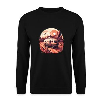 Bus Camping Adventure Outback Australia - Unisex Sweatshirt - black - Front - Alina (178cm) & Michal (187cm)