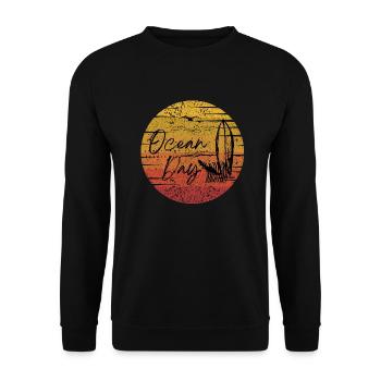Tag am Meer - Oceanday - Unisex Pullover - Schwarz - Vorne - Alina (178cm) & Michal (187cm)
