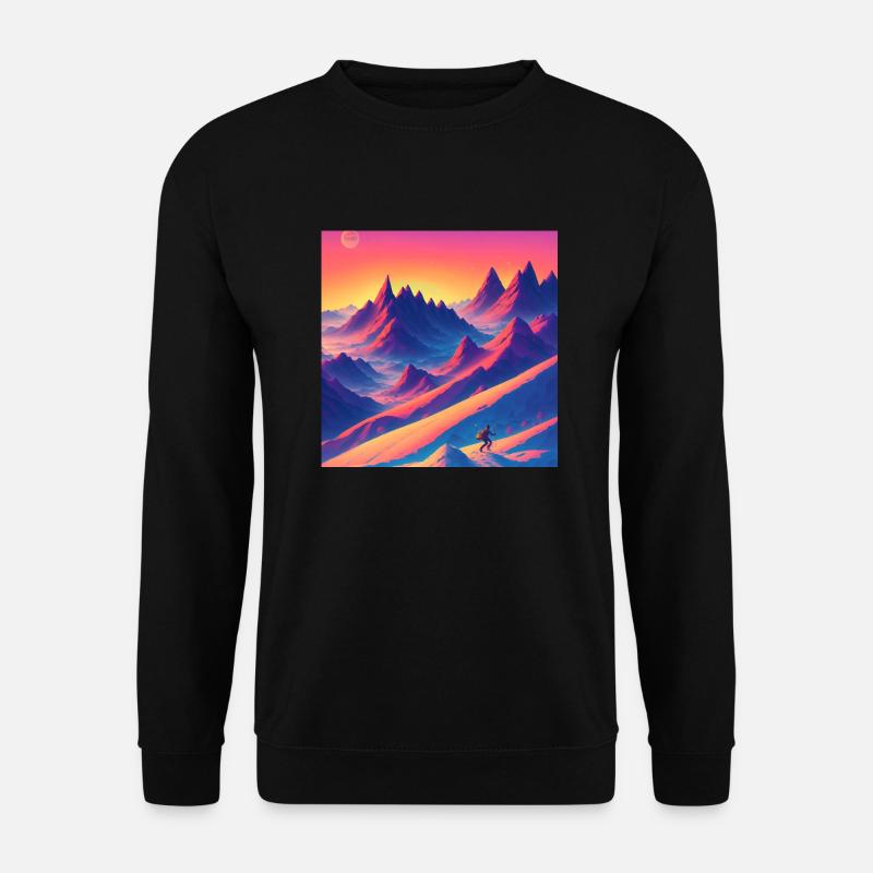 Schneewanderung auf den Gipfeln der Alpen - Unisex Pullover - Schwarz