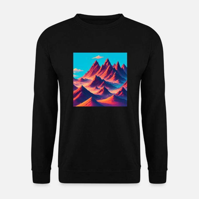 Berg Gipfel in der Sonne - Unisex Pullover - Schwarz