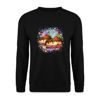 Cakes - Unisex Sweatshirt - black - Front - Alina (178cm) & Michal (187cm)