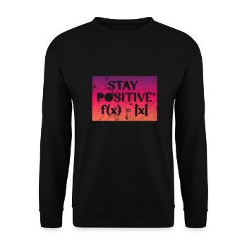 Restez positif - Sweat-shirt Unisexe - noir - Devant - Alina (178cm) & Michal (187cm)