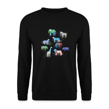 Animaux,Animaux sauvages,Zèbre,Lion,Eléphant,Ours,Zoo,Lion - Sweat-shirt Unisexe - noir - Devant - Alina (178cm) & Michal (187cm)
