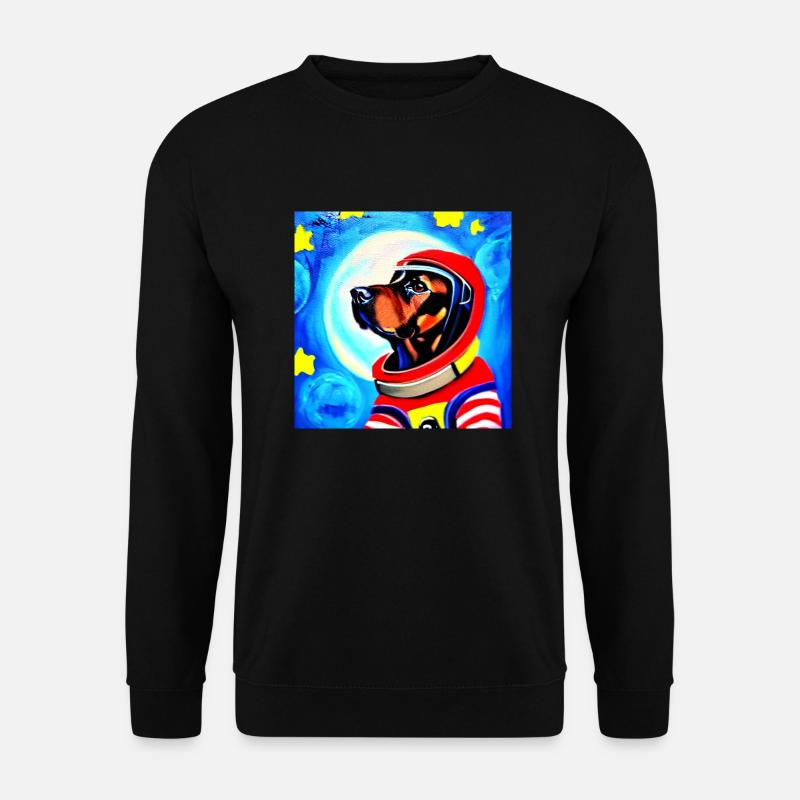 Roter Raumanzug Kosmohund - Unisex Pullover - Schwarz