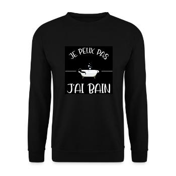 Je peux pas, j'ai bain. - Sweat-shirt Unisexe - noir - Devant - Alina (178cm) & Michal (187cm)