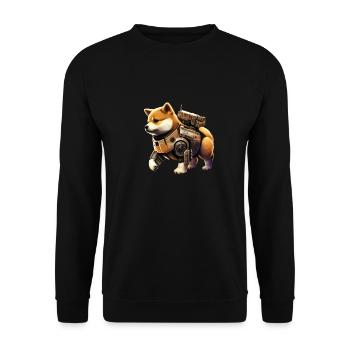 Shiba Inu style mecha too cute, illustration ja - Unisex Sweatshirt - black - Front - Alina (178cm) & Michal (187cm)