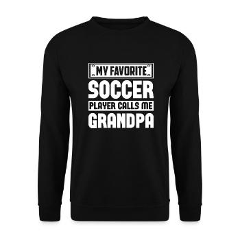 Mon joueur de football préféré m’appelle grand-père - Sweat-shirt Unisexe - noir - Devant - Alina (178cm) & Michal (187cm)