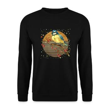 Colorful bird - Unisex Sweatshirt - black - Front - Alina (178cm) & Michal (187cm)