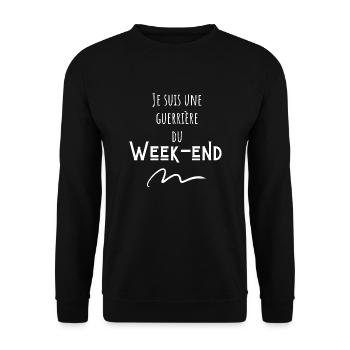 Je suis une guerrière du week-end - Sweat-shirt Unisexe - noir - Devant - Alina (178cm) & Michal (187cm)