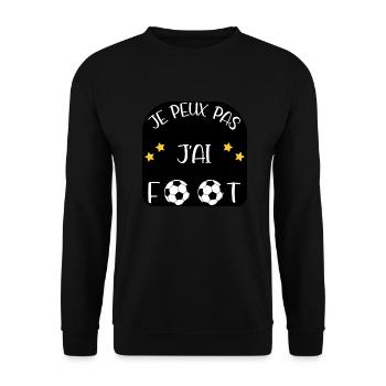 J'peux pas, j'ai foot ! - Sweat-shirt Unisexe - noir - Devant - Alina (178cm) & Michal (187cm)