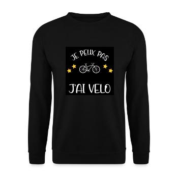 J'peux pas, j'ai vélo ! - Sweat-shirt Unisexe - noir - Devant - Alina (178cm) & Michal (187cm)