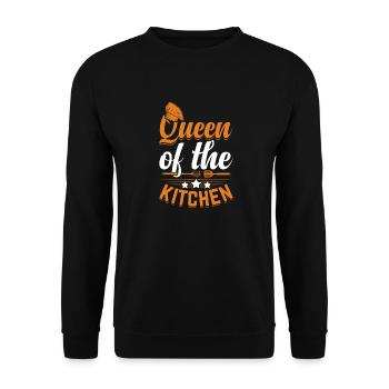 Queen of the Kitchen - Cooking - Unisex Sweatshirt - black - Front - Alina (178cm) & Michal (187cm)