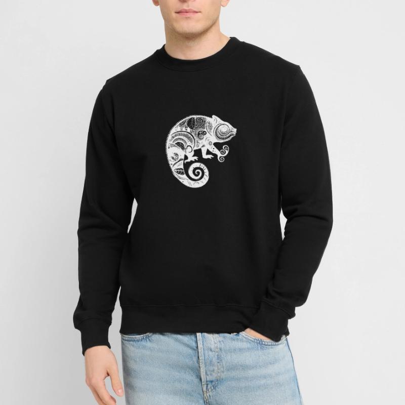 Chameleon with boho Aztec patterns Unisex Sweatshirt
