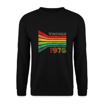 Vintage 1976 - Unisex Pullover - Schwarz - Vorne - Alina (178cm) & Michal (187cm)