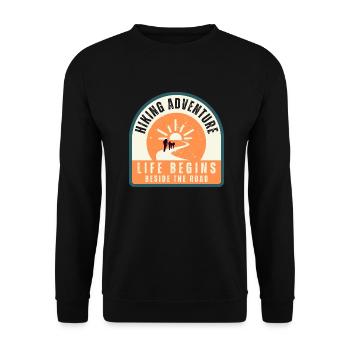 Mountain Sports Hiking Adventure Nature. Funny sayings - Unisex Sweatshirt - black - Front - Alina (178cm) & Michal (187cm)