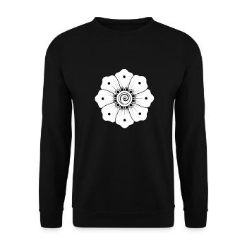 Symbol Geschenk Ornament Ethnic Spirit Art Orient - Unisex Pullover - Schwarz - Vorne - Alina (178cm) & Michal (187cm)