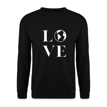 Liebe Umwelt - Unisex Pullover - Schwarz - Vorne - Alina (178cm) & Michal (187cm)