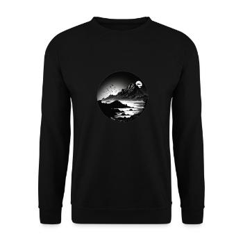 Black White Mountain - Unisex Pullover - Schwarz - Vorne - Alina (178cm) & Michal (187cm)