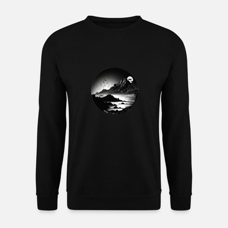 Black White Mountain - Unisex Pullover - Schwarz