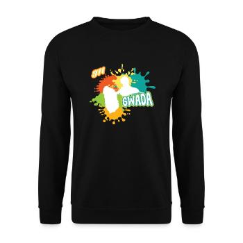 Belle idee cadeau carte de la guadeloupe 971 gwada - Sweat-shirt Unisexe - noir - Devant - Alina (178cm) & Michal (187cm)