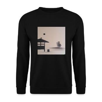 Minimal Japanese Culture - Unisex Pullover - Schwarz - Vorne - Alina (178cm) & Michal (187cm)