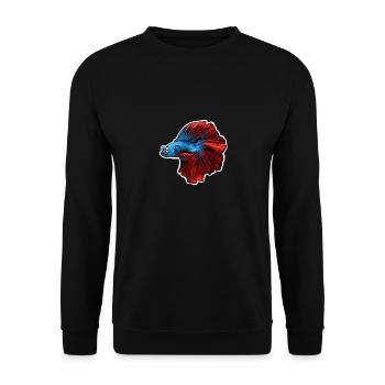 Combattant (Betta splendens) - Sweat-shirt Unisexe - noir - Devant - Alina (178cm) & Michal (187cm)