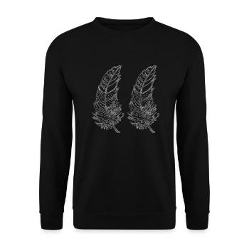 Feder - Unisex Pullover - Schwarz - Vorne - Alina (178cm) & Michal (187cm)