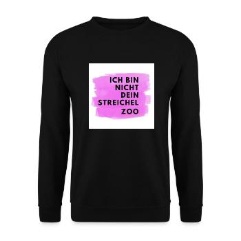 Ich bin nicht Dein Streichelzoo PWSS - Unisex Pullover - Schwarz - Vorne - Alina (178cm) & Michal (187cm)