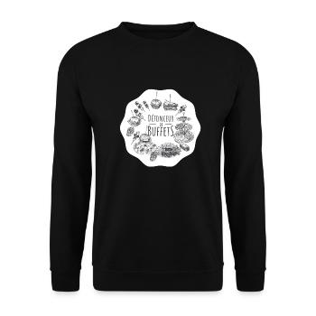 Défonceur de buffets - Humour, gras, food, mangeur - Sweat-shirt Unisexe - noir - Devant - Alina (178cm) & Michal (187cm)