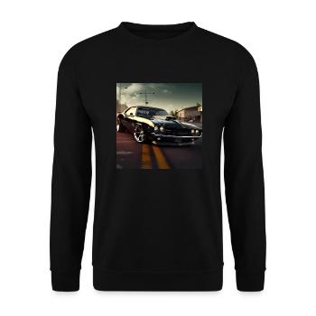 Muscle car, Design 2.2 (classique) - Sweat-shirt Unisexe - noir - Devant - Alina (178cm) & Michal (187cm)