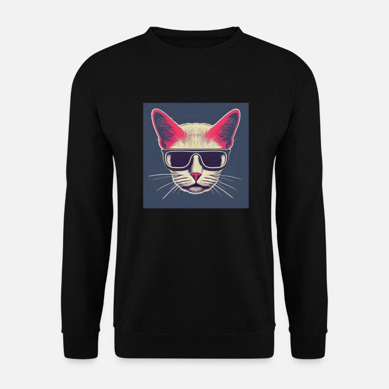 Chat cool avec des lunettes de soleil - Sweat-shirt Unisexe - noir