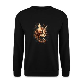 Cute cat cat cat for girls women - Unisex Sweatshirt - black - Front - Alina (178cm) & Michal (187cm)