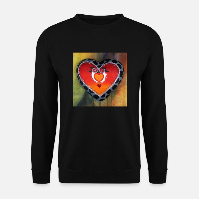 herz - Unisex Pullover - Schwarz