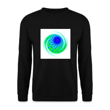 00013 wirbel 1 grünblau - Unisex Pullover - Schwarz - Vorne - Alina (178cm) & Michal (187cm)