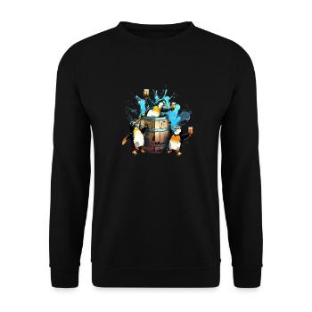 Penguin Beer Party - Unisex Sweatshirt - black - Front - Alina (178cm) & Michal (187cm)