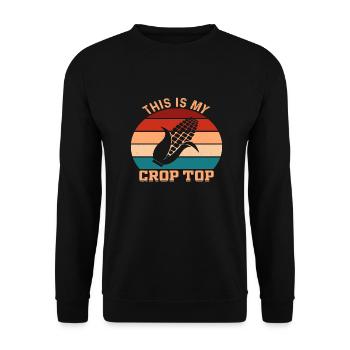 This is my Crop Top - Unisex Pullover - Schwarz - Vorne - Alina (178cm) & Michal (187cm)