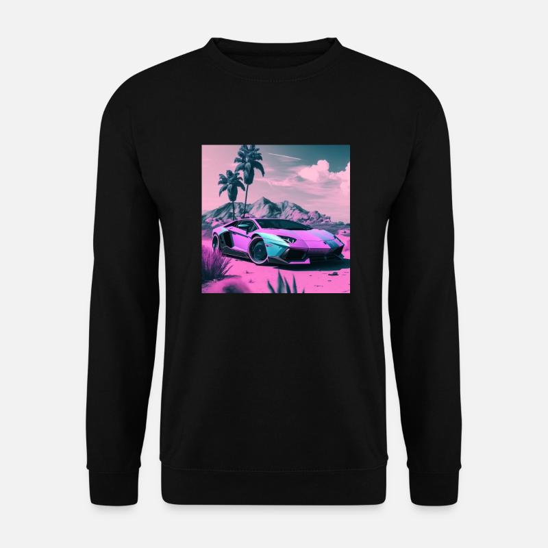 AVENTADOR VAPORWAVE, moderne Kunst mit Neon Farben - Unisex Pullover - Schwarz