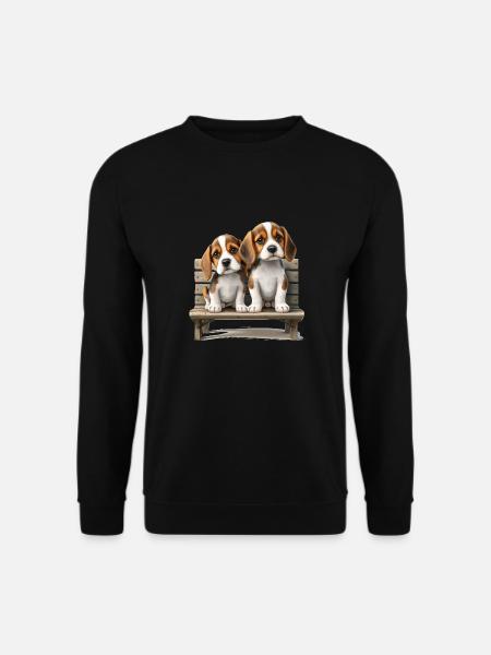 2 Beagles on Bank Gift - Unisex Sweatshirt - black
