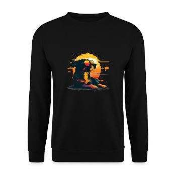 Dog relaxing, retro, sunglasses, vintage, sunset - Unisex Pullover - Schwarz - Vorne - Alina (178cm) & Michal (187cm)