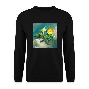 Mike FOX Drache1a - Unisex Pullover - Schwarz - Vorne - Alina (178cm) & Michal (187cm)