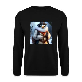 Penguin warriors in winter - Unisex Sweatshirt - black - Front - Alina (178cm) & Michal (187cm)