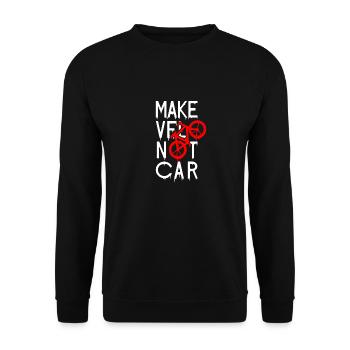 MAKE VÉLO NOT CAR ! (cyclisme) - Sweat-shirt Unisexe - noir - Devant - Alina (178cm) & Michal (187cm)