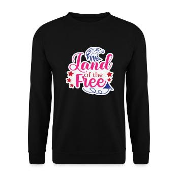 Land of the Free - Unisex Sweatshirt - black - Front - Alina (178cm) & Michal (187cm)