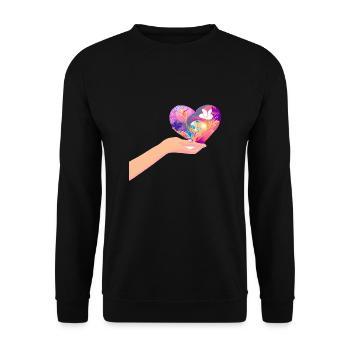 Wedding Mother's Day Valentine's Day Engagement Love - Unisex Sweatshirt - black - Front - Alina (178cm) & Michal (187cm)