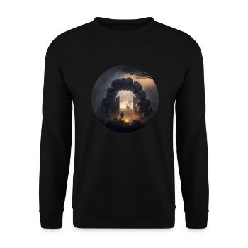 Dark Forest Mist Gate Gift - Unisex Sweatshirt - black - Front - Alina (178cm) & Michal (187cm)